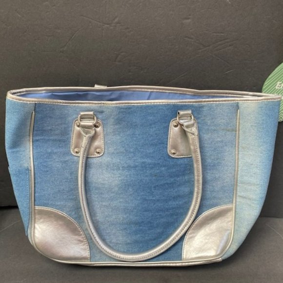 Neiman Marcus Handbags - Jean and silver Exclusive Nieman Marcus Tote with tags needs a lil tlc
